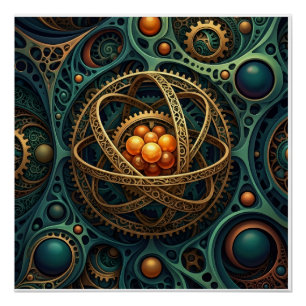 Steampunk Mechanische Orb Komplexe Zahnrad-Vortex- Poster