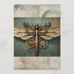 Steampunk Mechanischer Dragonfly Vintages Scrapboo Einladung