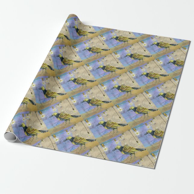 Steampunk mechanischer Vogel Ingenieurwesen Vatert Geschenkpapier (Ungerollt)