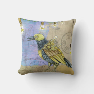 Steampunk mechanischer Vogel Ingenieurwesen Vatert Kissen