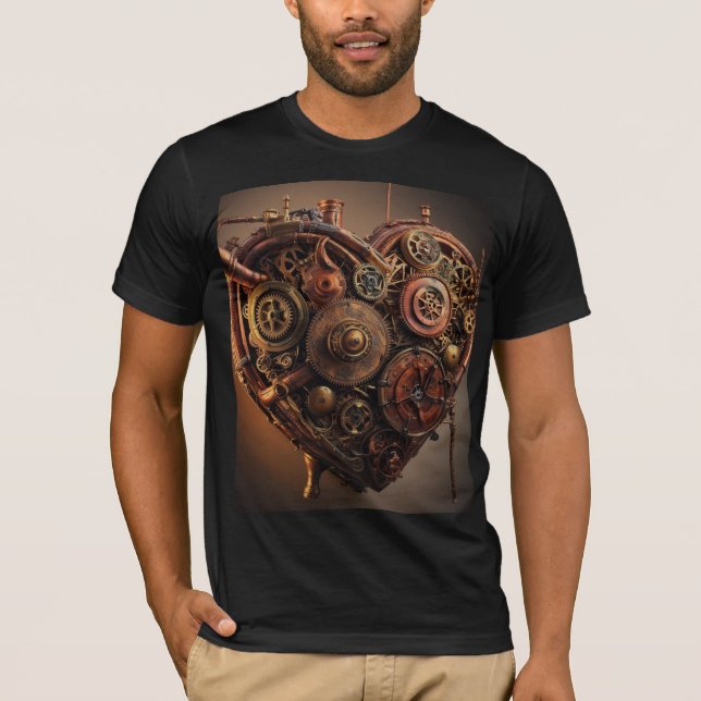 Steampunk Mechanisches Herz T-Shirt (Vorderseite)