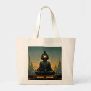 Steampunk Meditation Buddha Jumbo Stoffbeutel