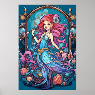 Steampunk Meerjungfrau für Mädchen oder Jungen an  Poster