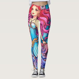 Steampunk Meerjungfrau Prinzessin auf maßgeschneid Leggings