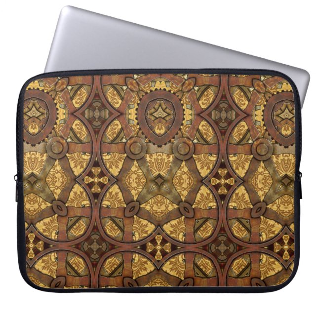 Steampunk Messing-und Kupfer-Gänge Laptopschutzhülle (Vorderseite)
