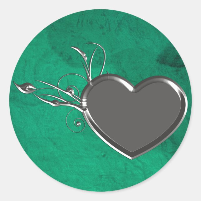 Steampunk Metal Heart Runder Aufkleber (Vorderseite)