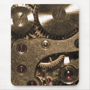 Steampunk-Metalluhr-Getriebe Mousepad