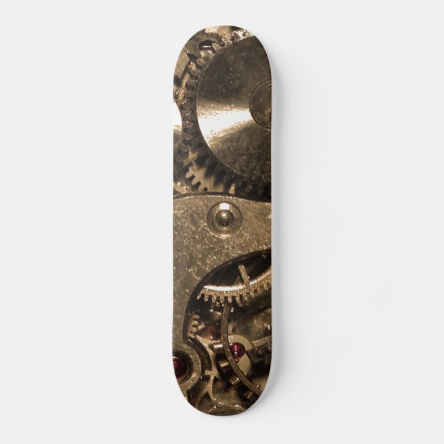 Steampunk-Metalluhr-Getriebe Skateboard (Vorderseite)