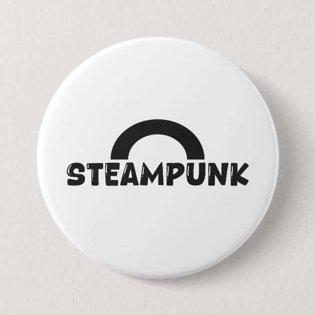 Steampunk minimalist Design Knopf Button (Vorderseite)
