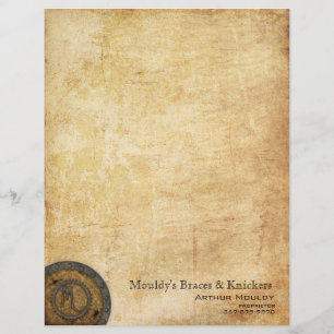 Steampunk-Monogramm Antik M Briefbogen