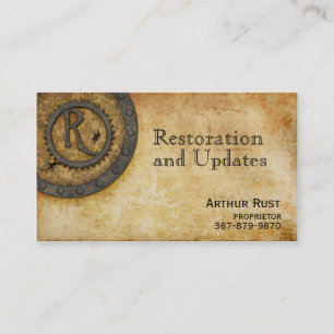 Steampunk Monogramm-Antike R Visitenkarte
