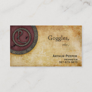 Steampunk Monogramm-Antiken-Rotwein P Visitenkarte