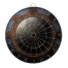 Steampunk Moon Clock Time Metal Gears Dartscheibe
