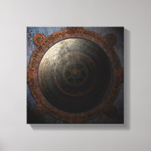 Steampunk Moon Clock Time Metal Gears