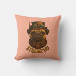 Steampunk-Mops-Kissen Vintage Retro-Hunde-Kunst  Kissen