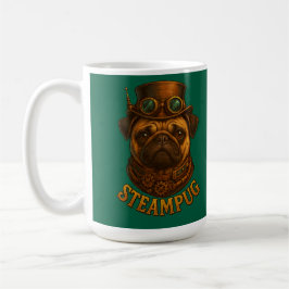 Steampunk-Mops Retro-Vintage-Design "Steampug" Kaffeetasse
