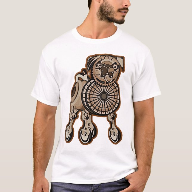 Steampunk Mops T-Shirt (Vorderseite)