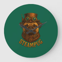 Steampunk-Mops-Uhr - vintage "Steampug"