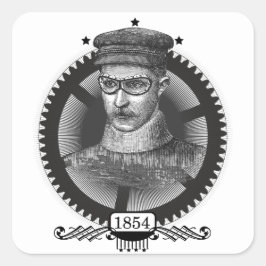 Steampunk Motorist Quadratischer Aufkleber