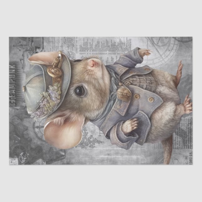 Steampunk Mouse Seidenpapier (Vorderseite)