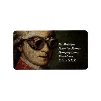 Steampunk Mozart Adressaufkleber