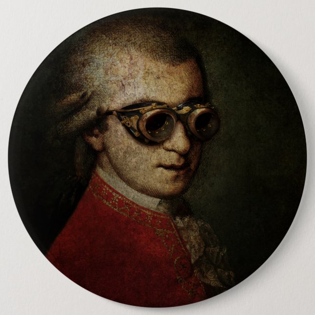 Steampunk Mozart Button (Vorderseite)