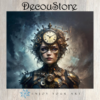 Steampunk Muse Decoupage Seidenpapier