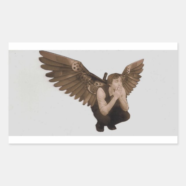 Steampunk-Muse-Sticker Rechteckiger Aufkleber (Vorderseite)