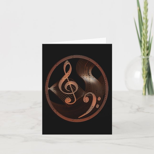 Steampunk Music Design Note Card Karte (Vorderseite)