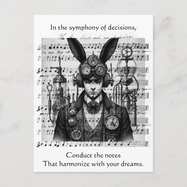 Steampunk Music Man Postkarte (Vorderseite)