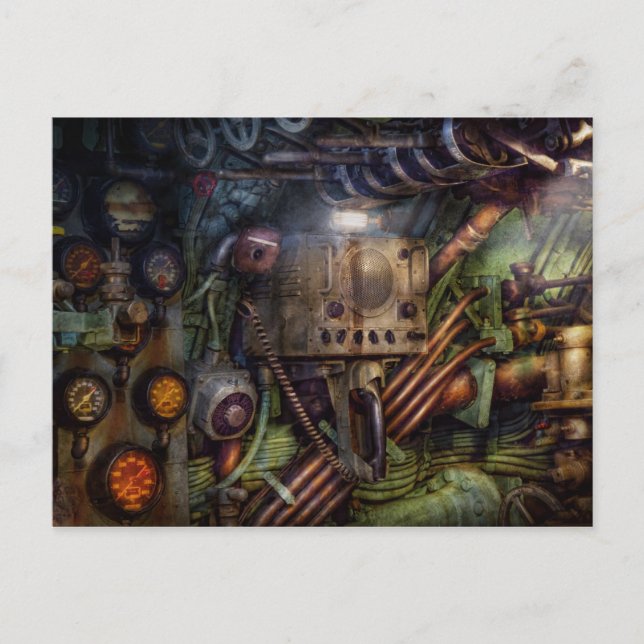 Steampunk - Naval - Die Comm-Station Postkarte (Vorderseite)