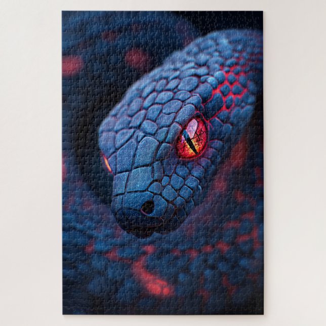 Steampunk Neon Snake Head Puzzle (Vertikal)