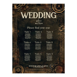 Steampunk Noir Affair Hochzeitstabelle Poster