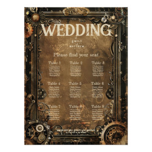 Steampunk Noir Affair Hochzeitstabelle Poster
