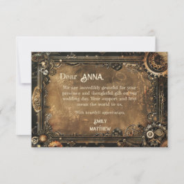 Steampunk Noir Affair Wedding Dankeschön Card Dankeskarte