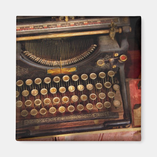 Steampunk - Nur eine normale Schreibmaschine Magnet (Vorne)