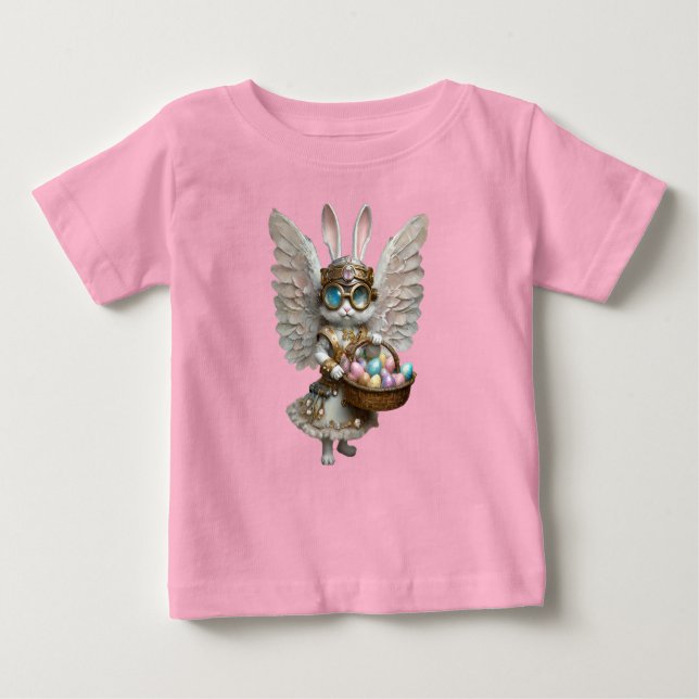 Steampunk Oaster Bunny Angel Girl Baby T-shirt (Vorderseite)