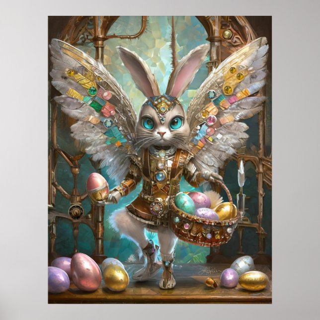 Steampunk Oaster Bunny Angel Knight's Apprentice Poster (Vorne)