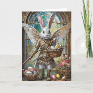 Steampunk Oaster Bunny Warrior Angel Karte