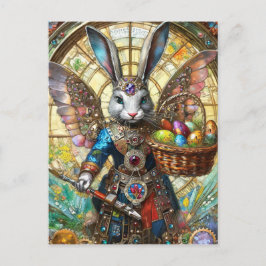 Steampunk Oaster Bunny Warrior Angel Postkarte