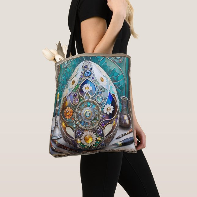 Steampunk Oaster Verziert Blue Egg (Von Nahem)