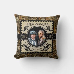 Steampunk Octopus Brown Viktorianischer Jahrestag Kissen