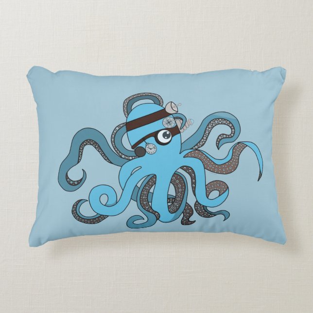 Steampunk Octopus Dekokissen (Vorderseite)