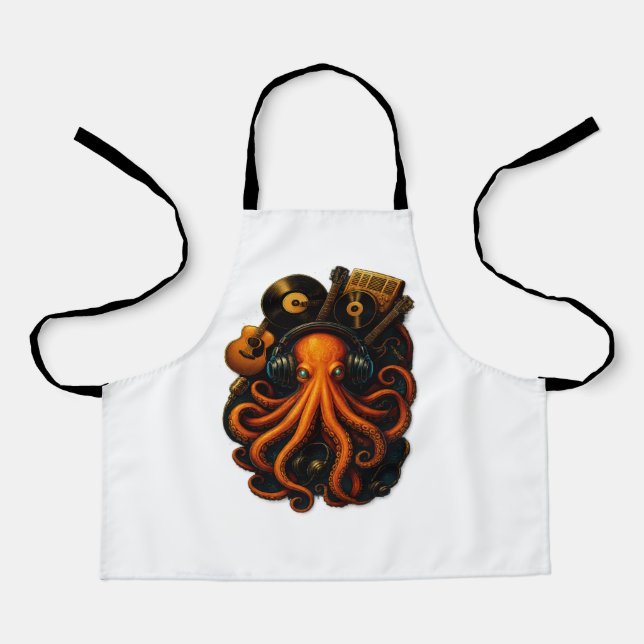 "Steampunk Octopus Schürze - Kunstkochgeschenk f (Vorderseite)