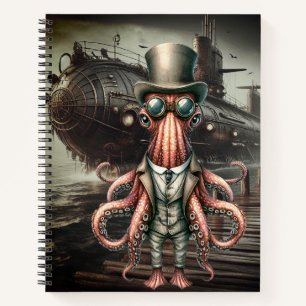 Steampunk Octopus Spiral Notebook Notizbuch