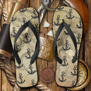 Steampunk Octopus und Anchors Flip Flops