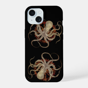 Steampunk-Oktopus und rostige Uhrwerkszahnräder iPhone 15 Hülle