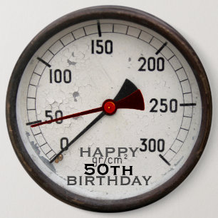 Steampunk Old Manometer 50. Geburtstag Button