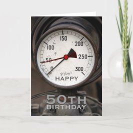 Steampunk Old Manometer 50. Geburtstag Gruß Karte