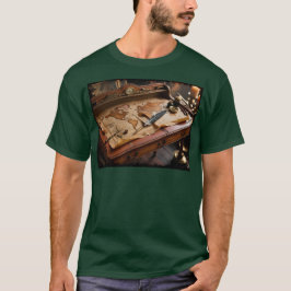 Steampunk Olde Worlde Map and Desk T-Shirt